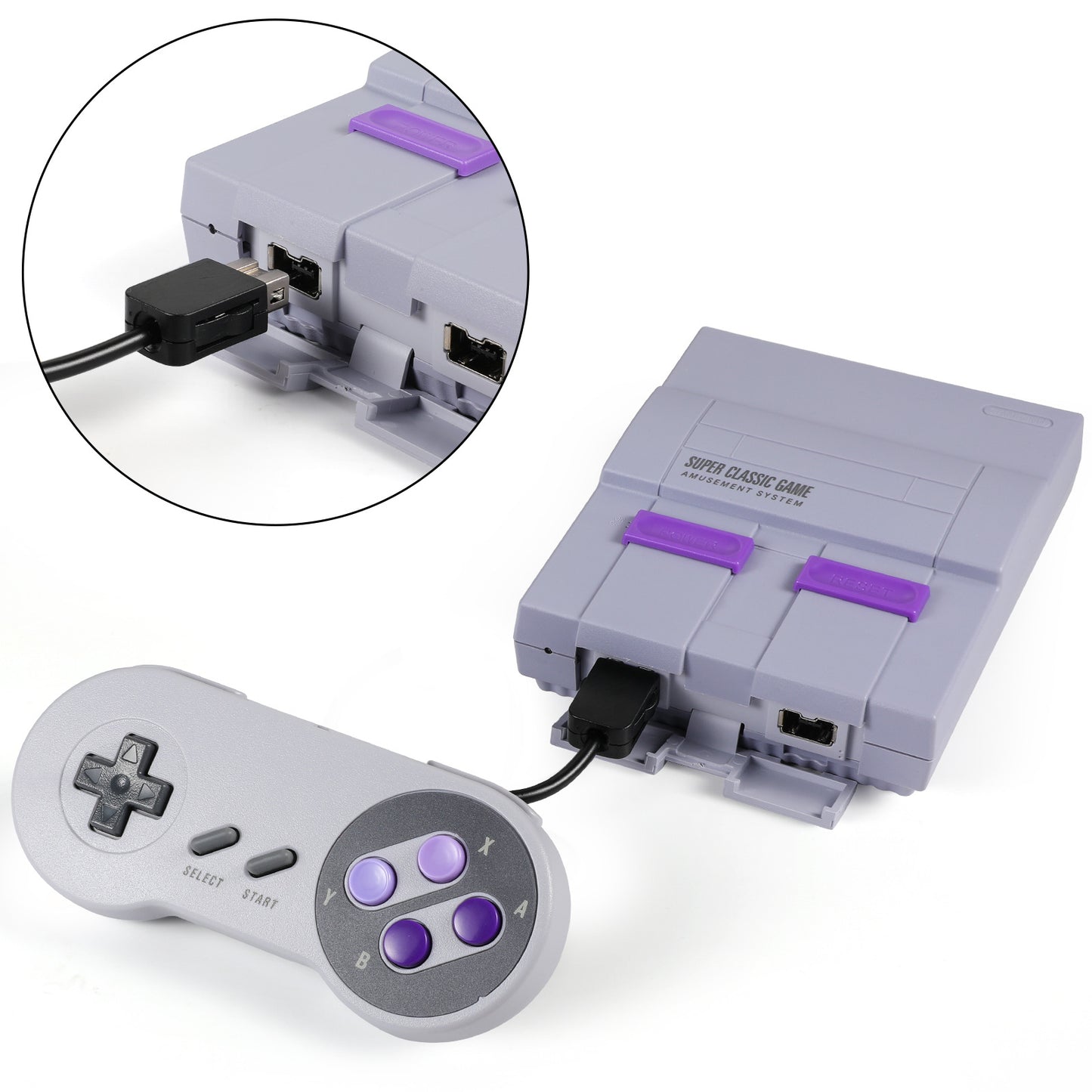 Kabelgebundenes Gamepad für SNES/SFC – Klassischer Controller für Super Nintendo- und Wii-Ports