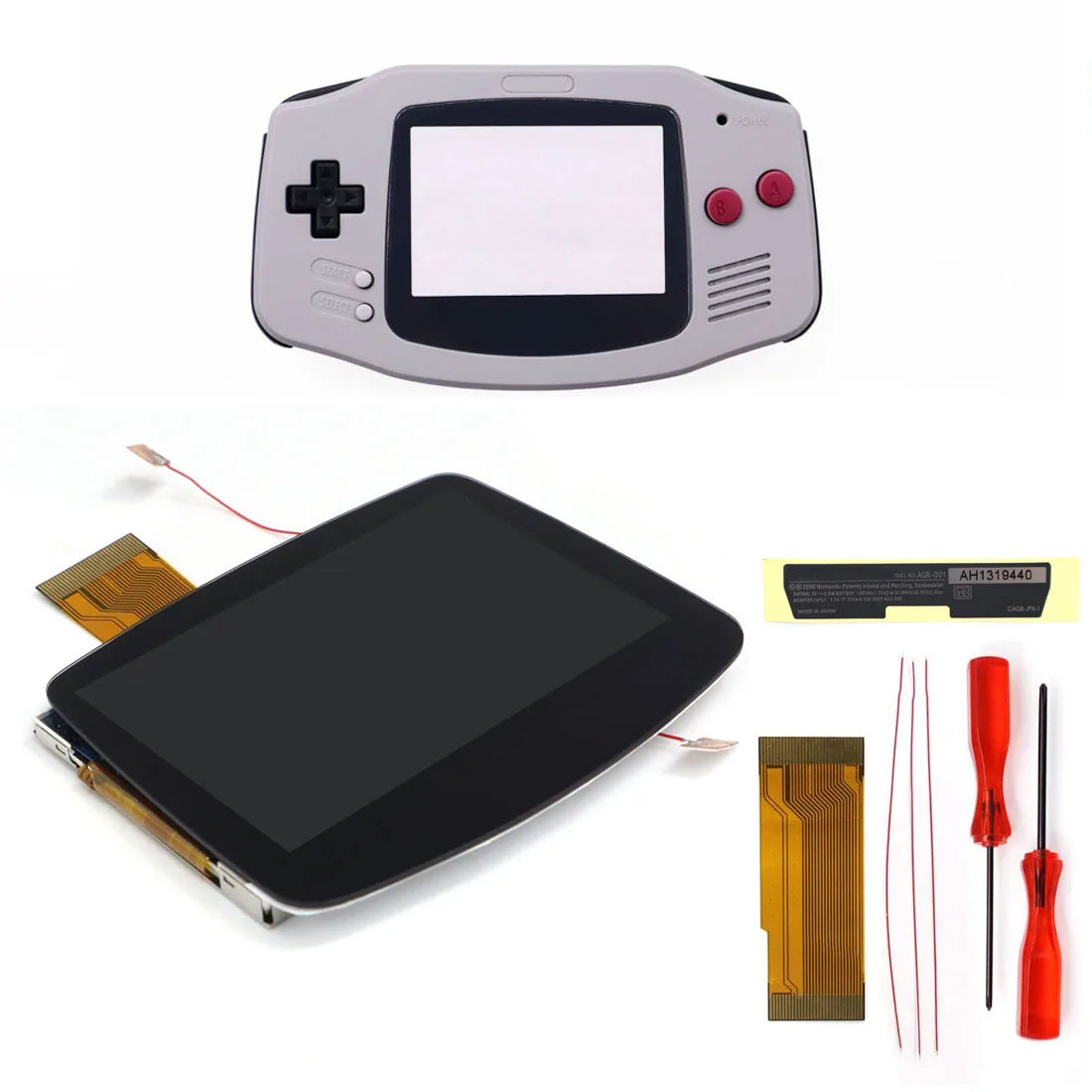 GBA IPS LCD V5 Laminiertes Bildschirm-Kit (720×480) mit Hülle