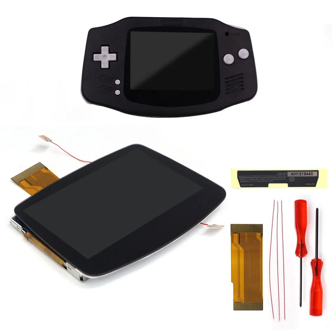 GBA IPS LCD V5 Laminiertes Bildschirm-Kit (720×480) mit Hülle