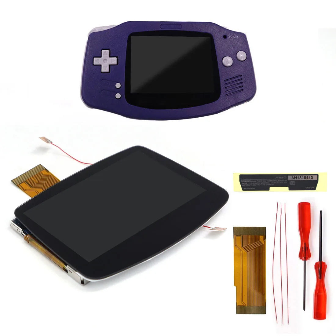 GBA IPS LCD V5 Laminiertes Bildschirm-Kit (720×480) mit Hülle
