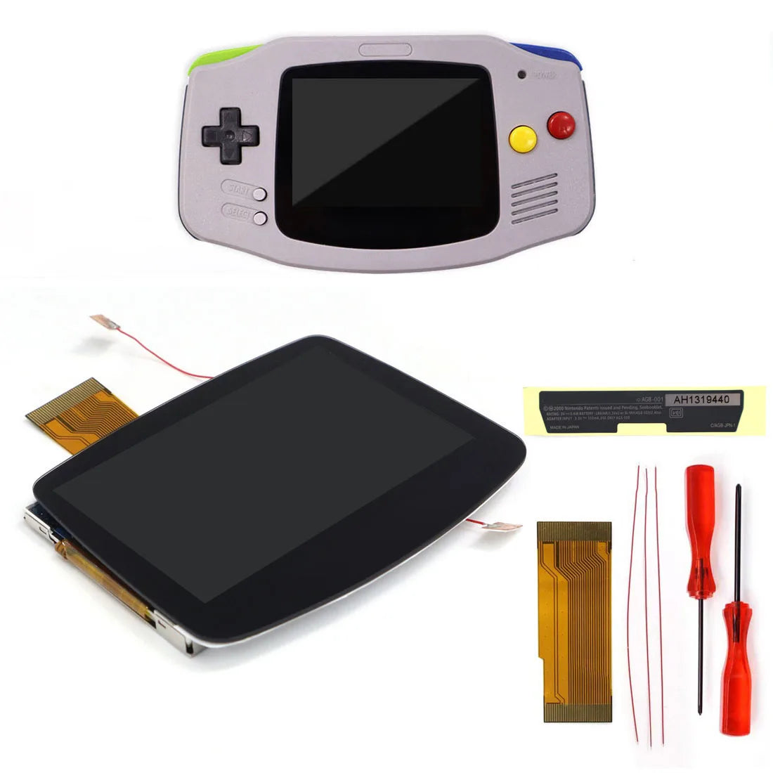 GBA IPS LCD V5 Laminiertes Bildschirm-Kit (720×480) mit Hülle