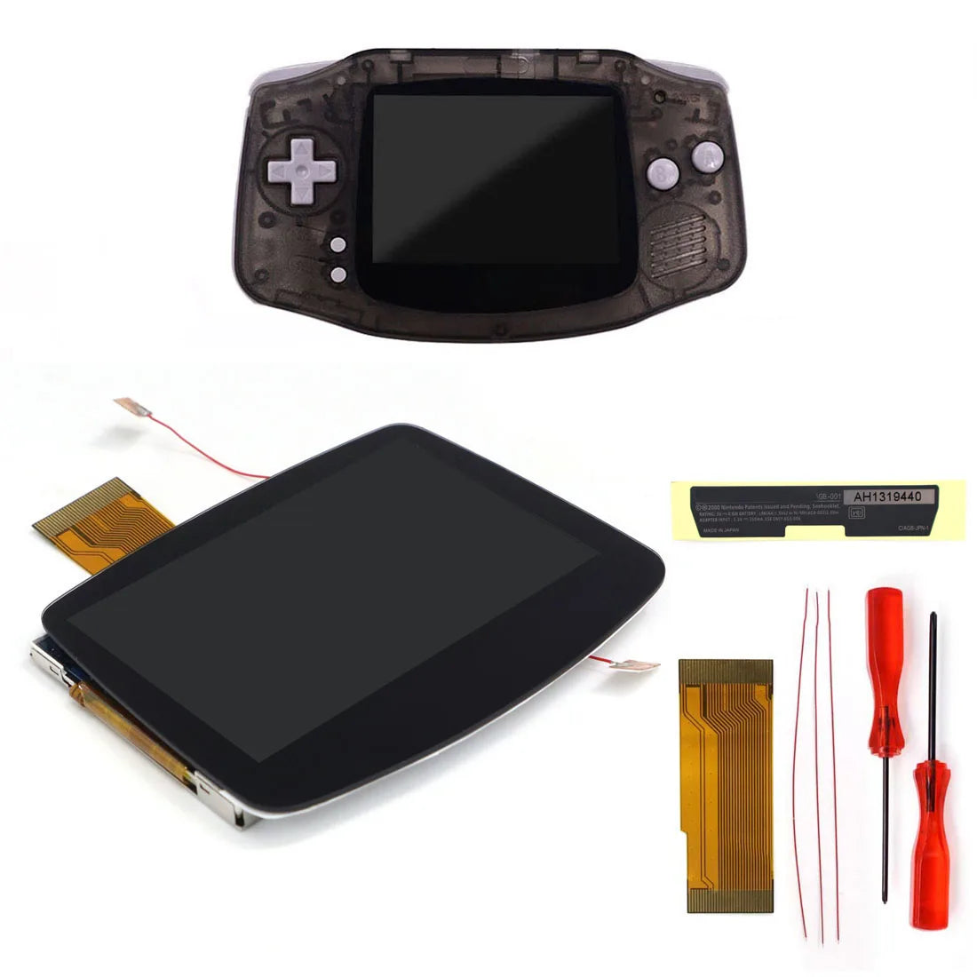 GBA IPS LCD V5 Laminiertes Bildschirm-Kit (720×480) mit Hülle