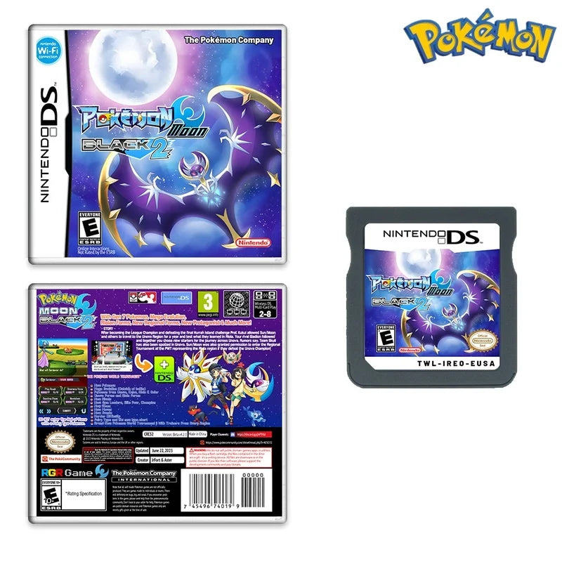 Tarjeta de juego NDS Pokémon Luna Negra 2 (versión en inglés de EE. UU.)