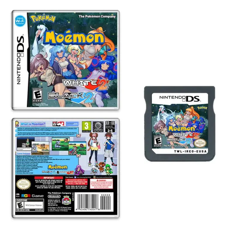 Pokemon Moemon Schwarz 2 & Weiß 2 NDS-Spielkarte mit Box-Version Englisch