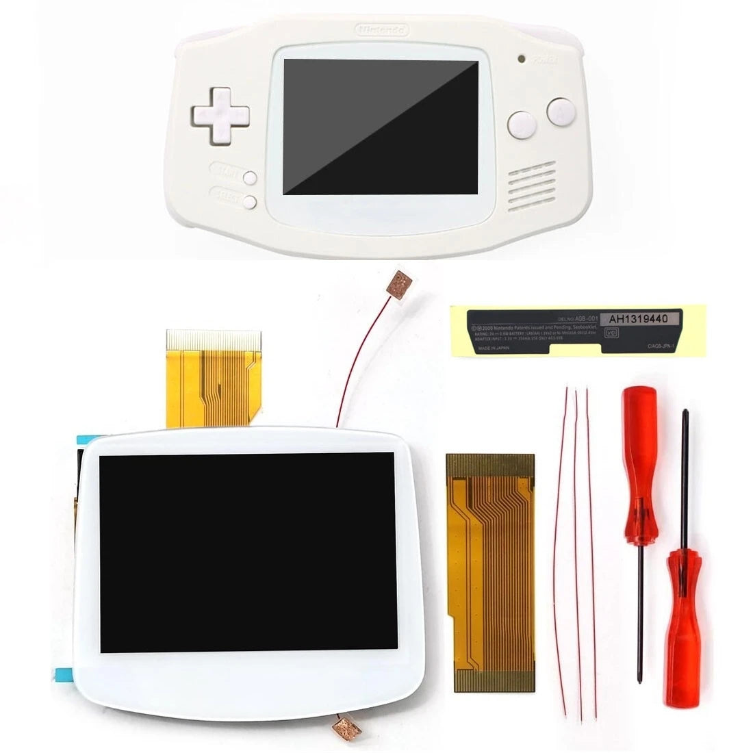GBA IPS LCD V5 Laminiertes Bildschirm-Kit (720×480) mit Hülle