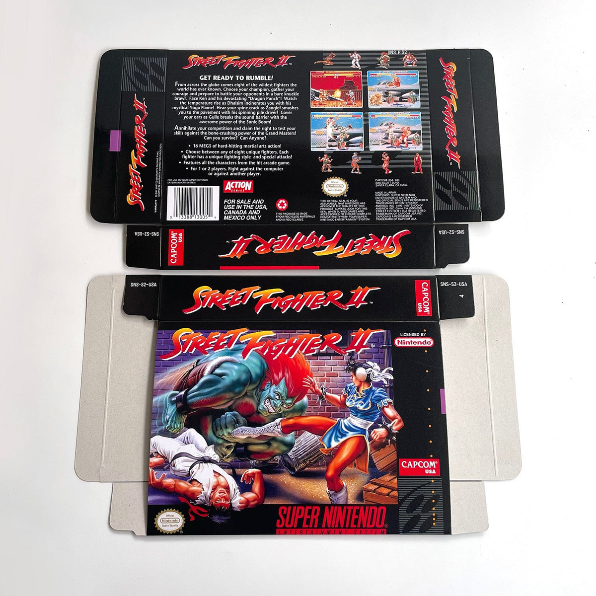 Street Fighter II The World Warrior Secret of Mana SNES Cartridge with Box