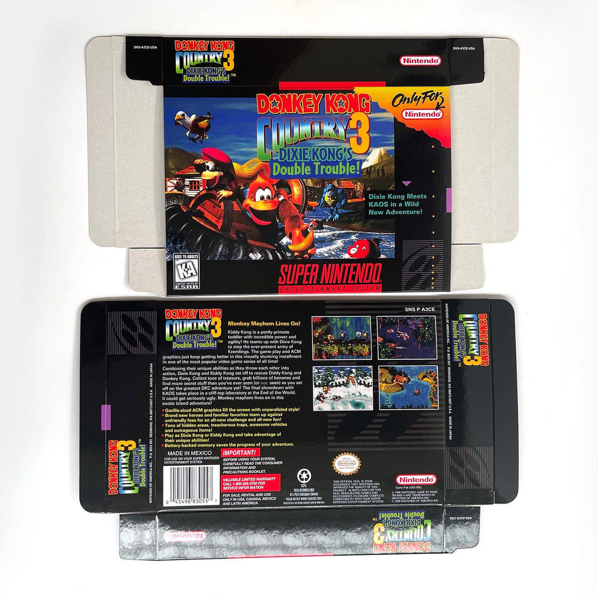Donkey Kong Country 3 SNES Cartridge with Box | Super Nintendo