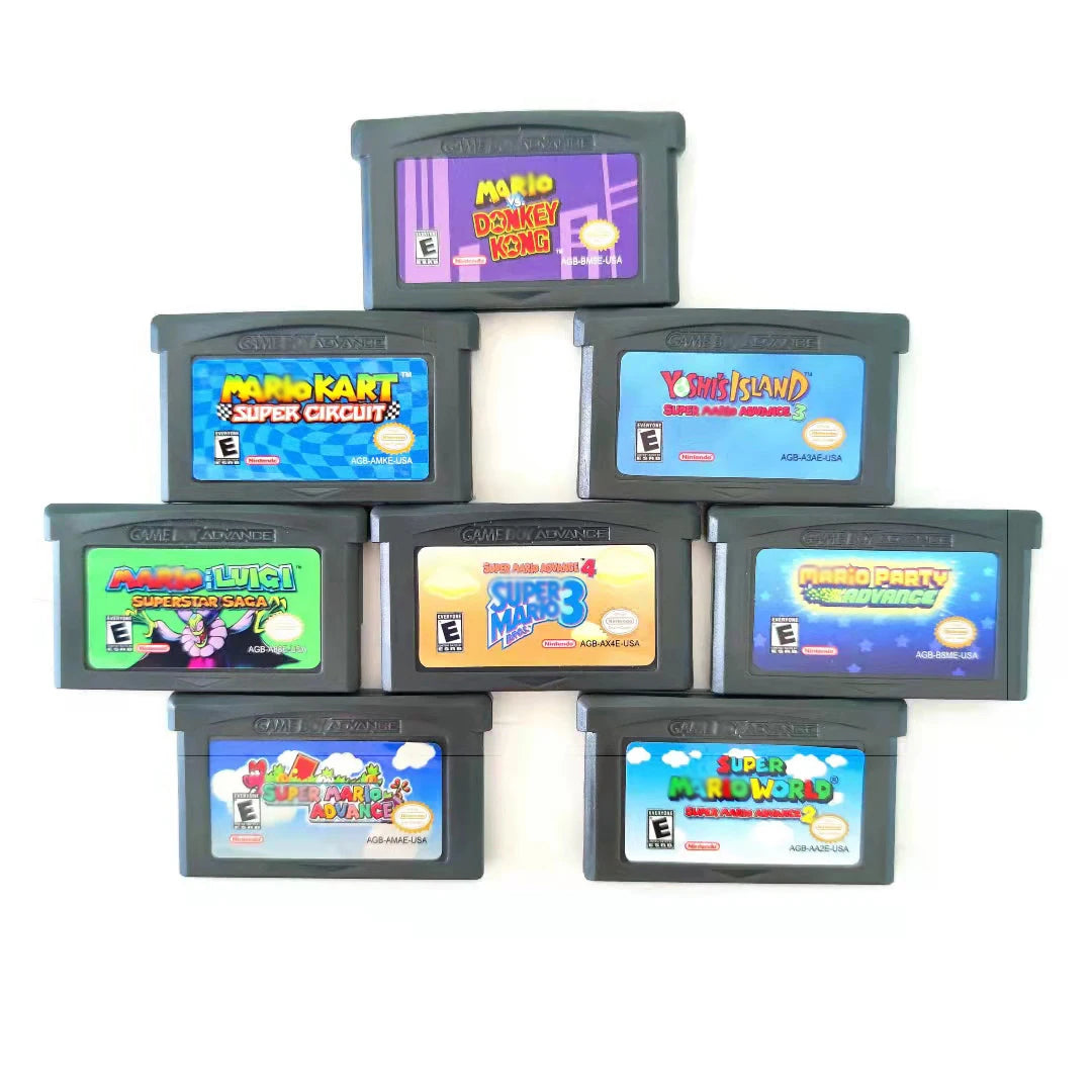 Advance 2 EUR BLUE Advance 2 USA BLUE Mario Kart USA Luigi Saga USA Pinball Land USA Mario Party USA Mario Kart EUR Luigi Saga EUR Mario Advance 3 USA Mario Advance 3 EUR Mario Advance 2 USA Mario Advance 2 EUR Mario Advance USA Mario Advance EUR Mario Advance 4 USA Mario Advance 4 EUR Wario Ware Inc EUR Wario Land 4 EUR Mario Tennis EUR Mario Golf EUR
