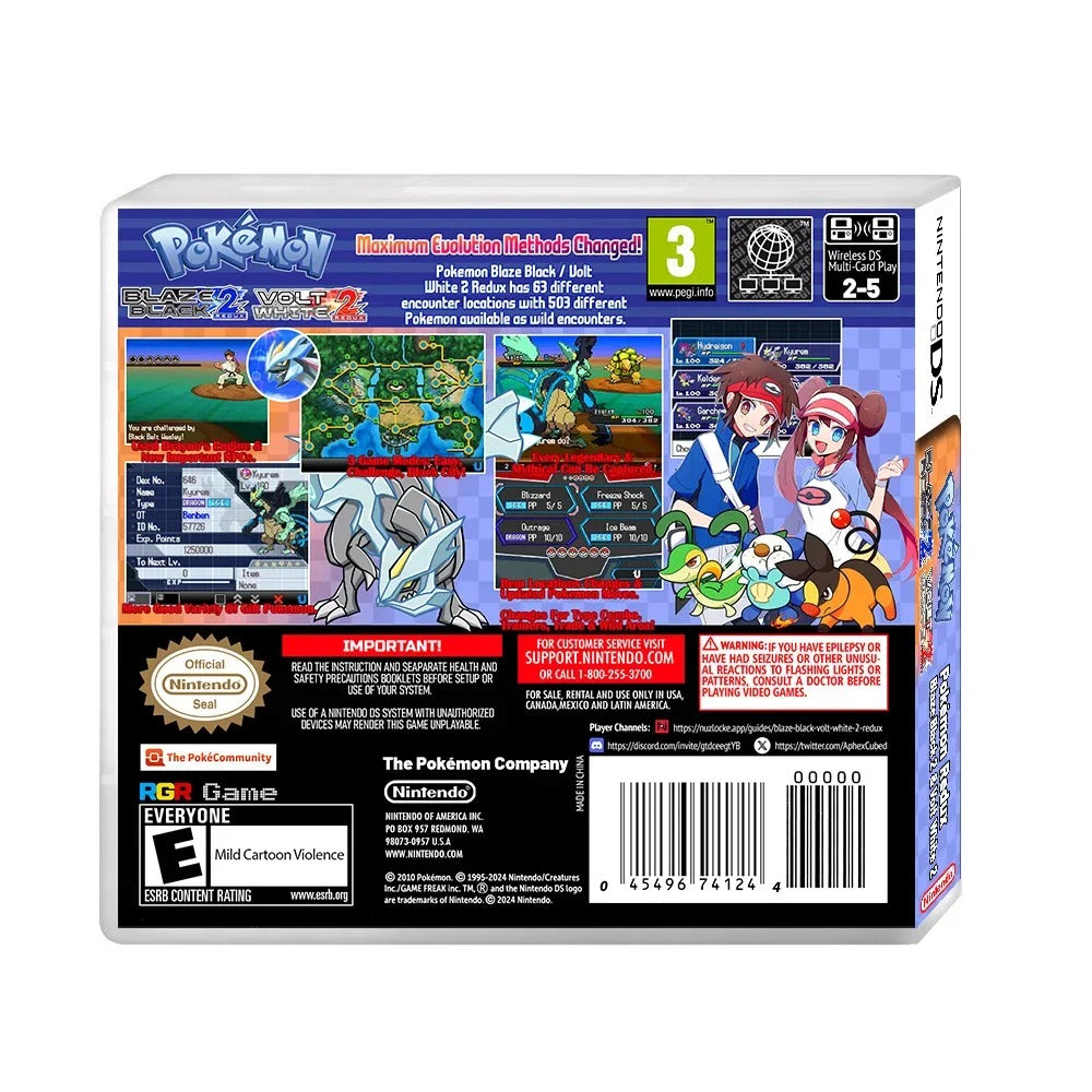 NDS Pokemon Blaze Schwarz 2 & Weiß 2 – Nintendo DS-Spiel mit Box – Region Free