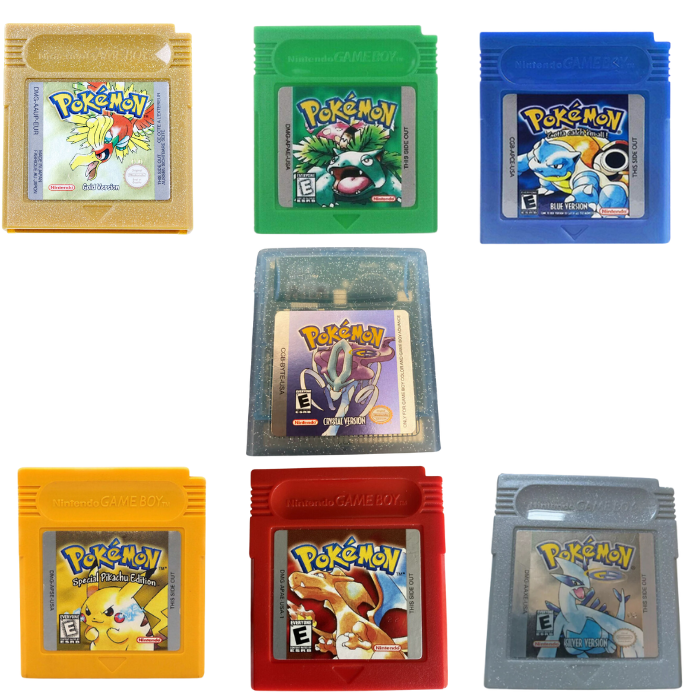 Nintendo Pokémon GBC Cartridge – Choose Crystal, Red, Blue, Yellow, Gold, Silver & More (English Version)