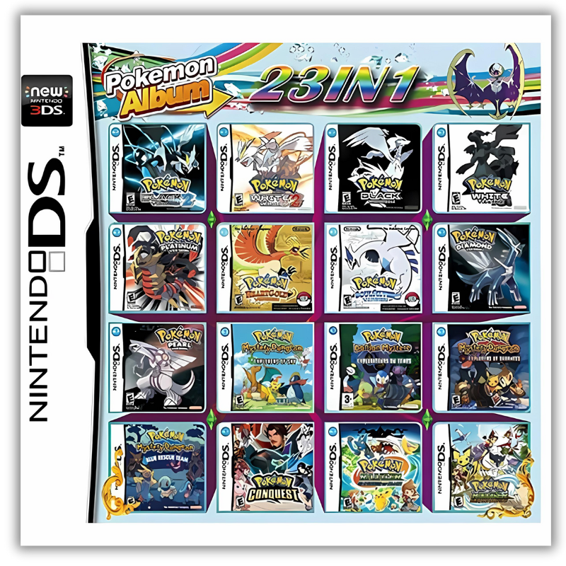 Pokemon DS-Spielkassette – 23-in-1-Multi-Game-Sammlung für Nintendo DS/3DS