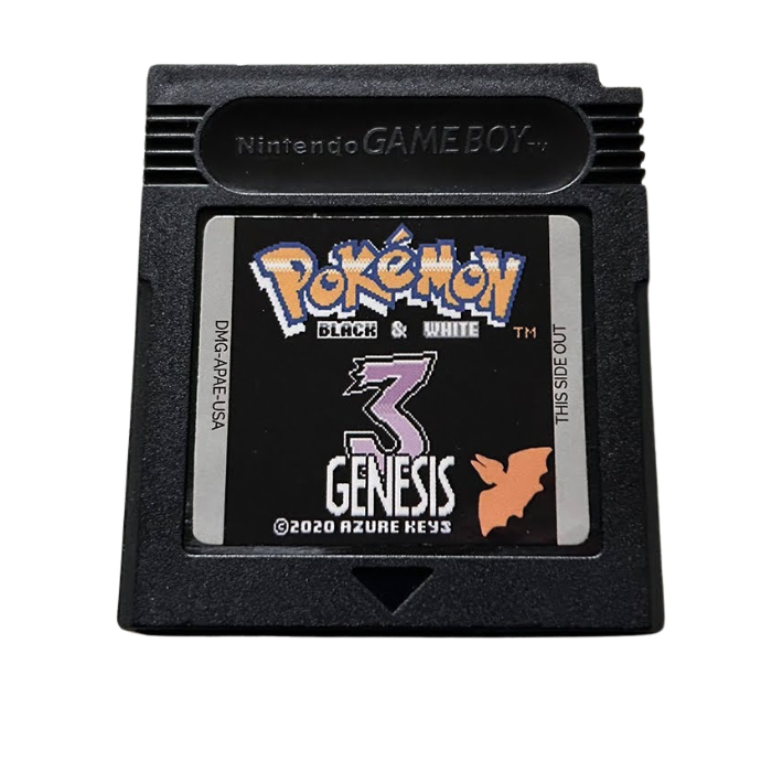 Pokemon Black & White 3: Genesis – Nintendo GBC Custom Cartridge