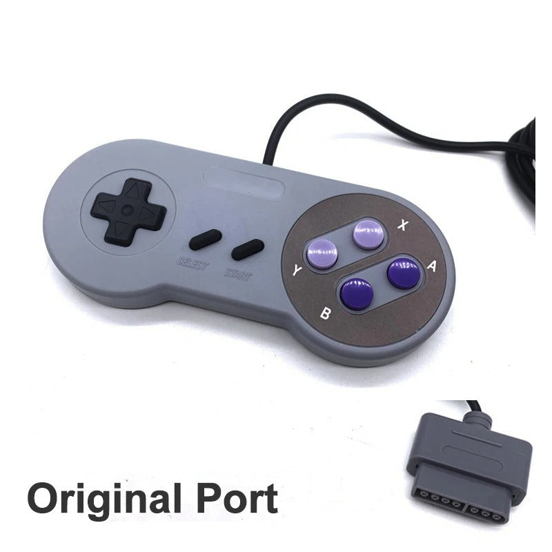 Kabelgebundenes Gamepad für SNES/SFC – Klassischer Controller für Super Nintendo- und Wii-Ports