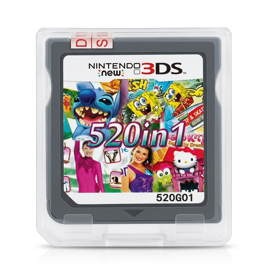 520 in 1 Nintendo DS Game Cartridge | DS Multi Game Card Kids Family Bundle