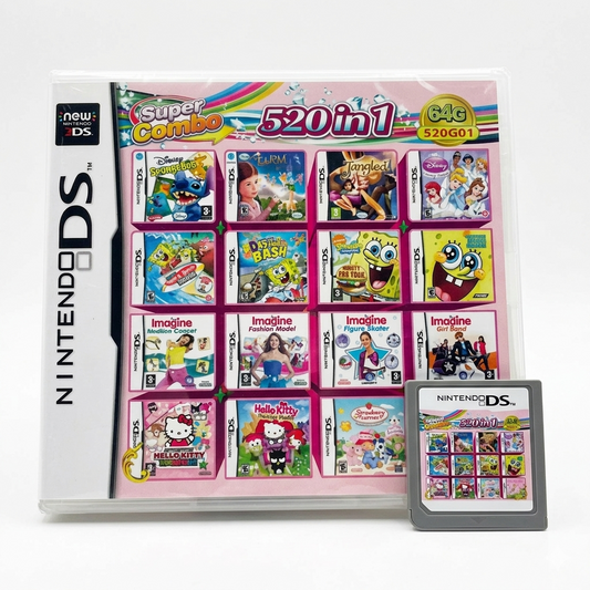 520 in 1 Nintendo DS Game Cartridge | DS Multi Game Card Kids Family Bundle