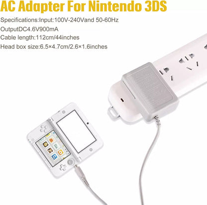 Cargador de pared de CA para Nintendo DSi / 2DS / 3DS / DSi XL (cable adaptador de corriente con enchufe estadounidense)