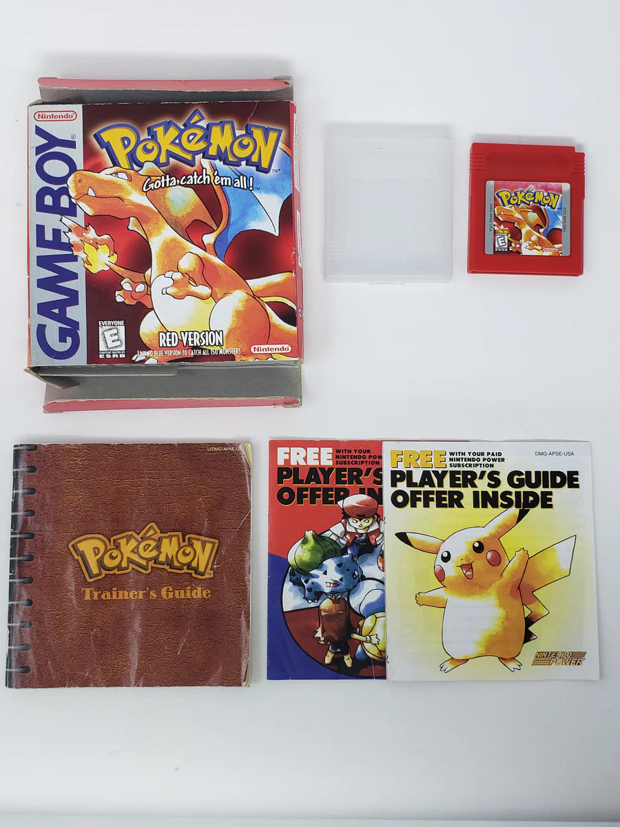 Nintendo Pokemon Rote Edition GBC: Spielkarte in Box mit Trainerhandbuch und Handbüchern