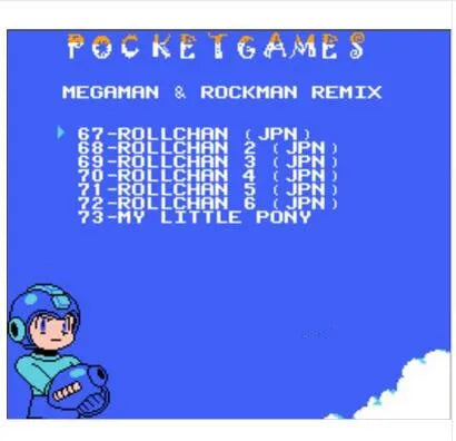 MegaMan and RockMan Games Collection 73 In 1 Cartridge for Nintendo Nes English