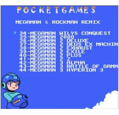 MegaMan and RockMan Games Collection 73 In 1 Cartridge for Nintendo Nes English