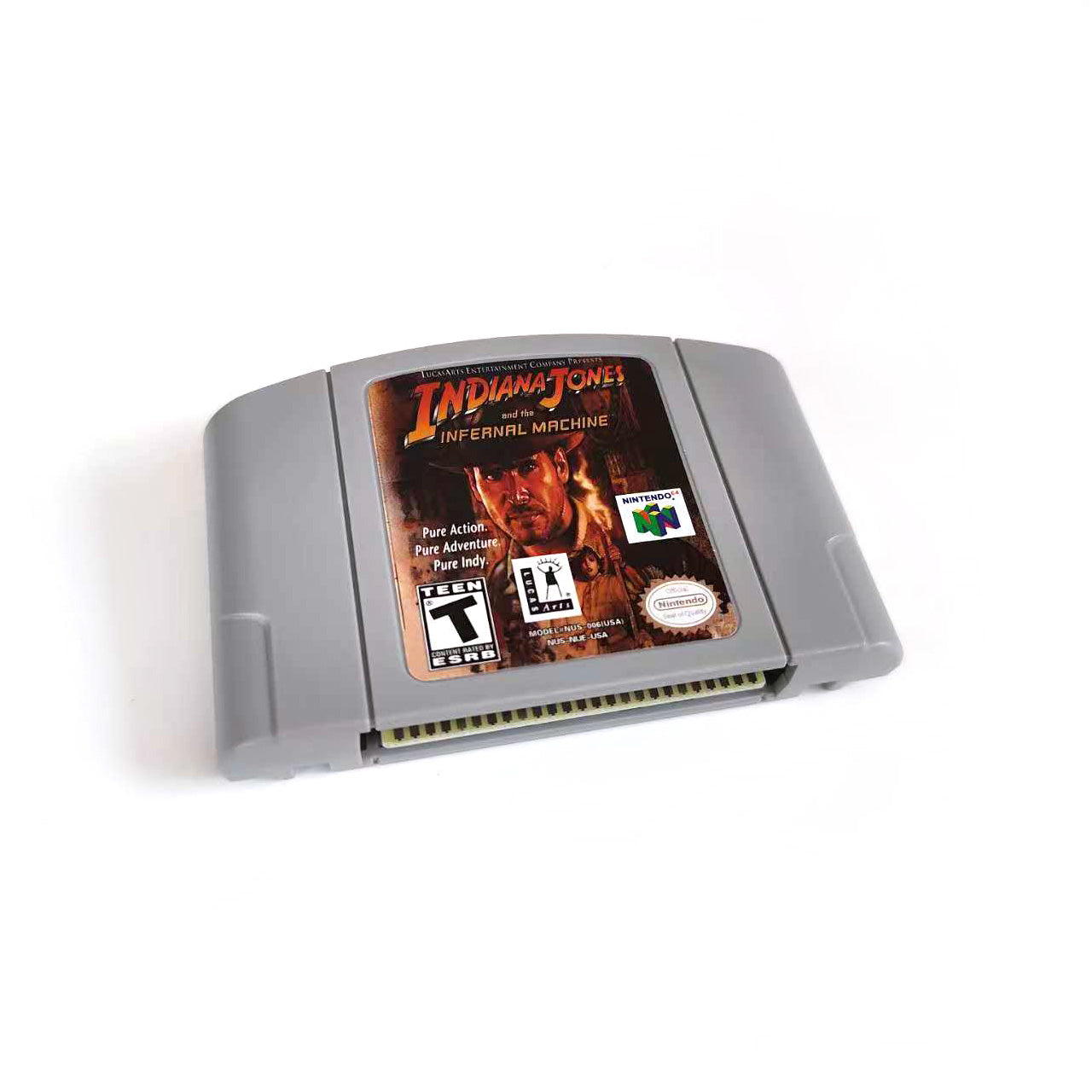 Indiana Jones Infernal Machine Nintendo 64 cartridge front view