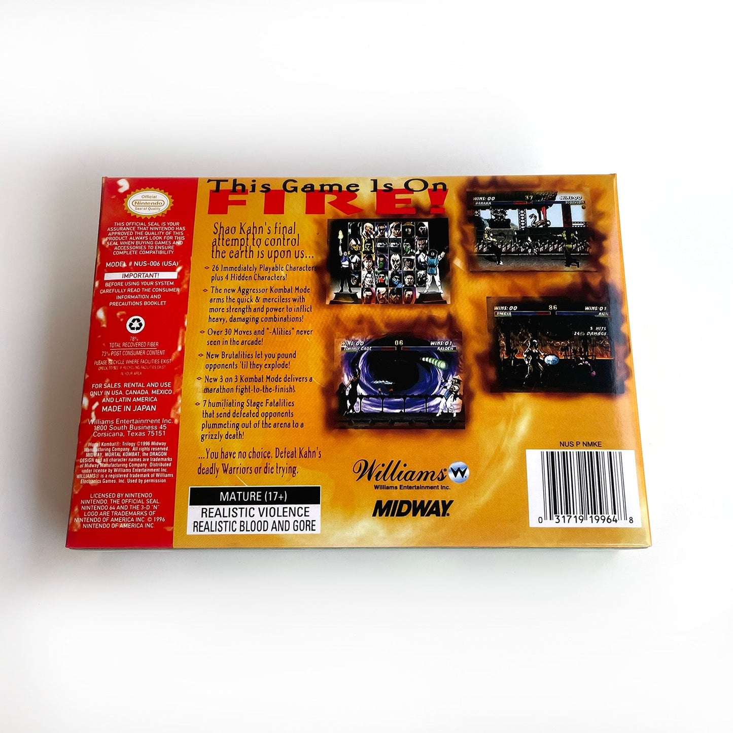 Mortal Kombat Trilogy – Nintendo 64 Cartridge with Box