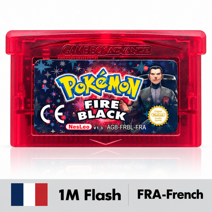 Pokémon Fire Black V1.3 1M Flash – GBA Cartridge French