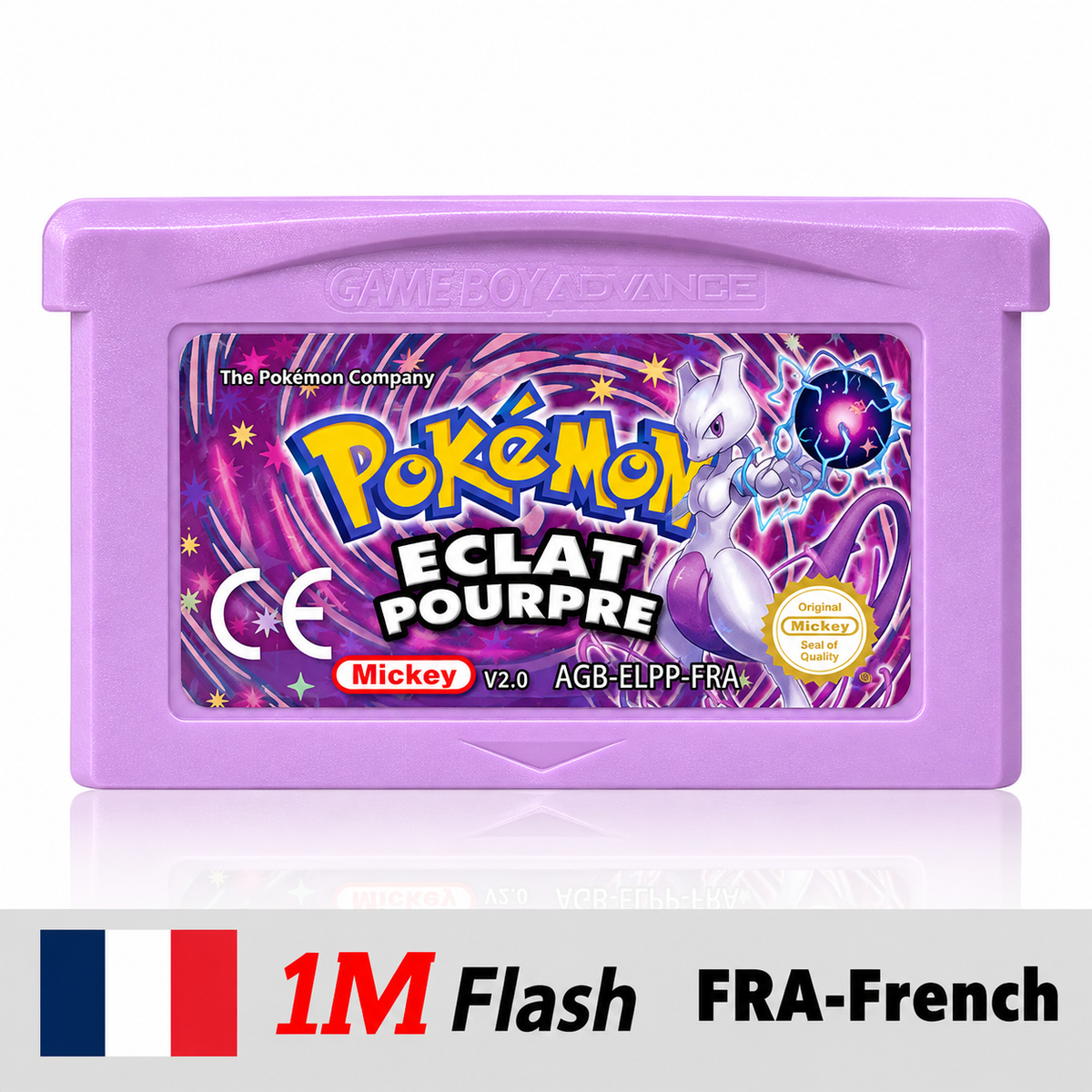 Pokémon Éclat Pourpre V2.0 1M Flash – GBA Cartridge French