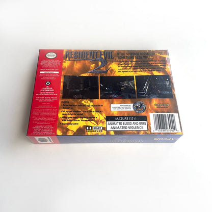 Resident Evil 2 Nintendo 64 box rear view with screenshots