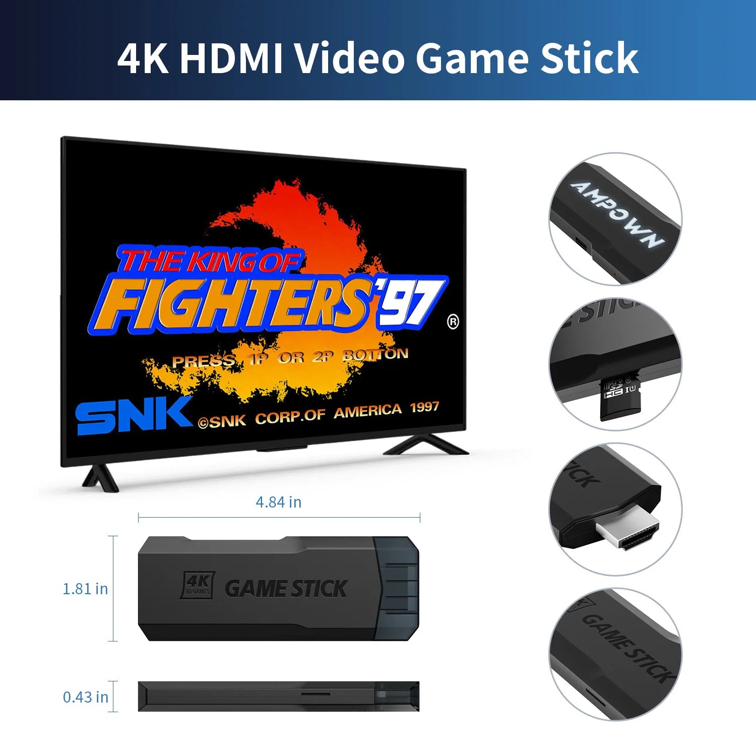 Relive the golden age of gaming! The Nintendo & More! 4K Retro Stick boasts 40 classic emulators, bringing back retro favorites from various consoles.