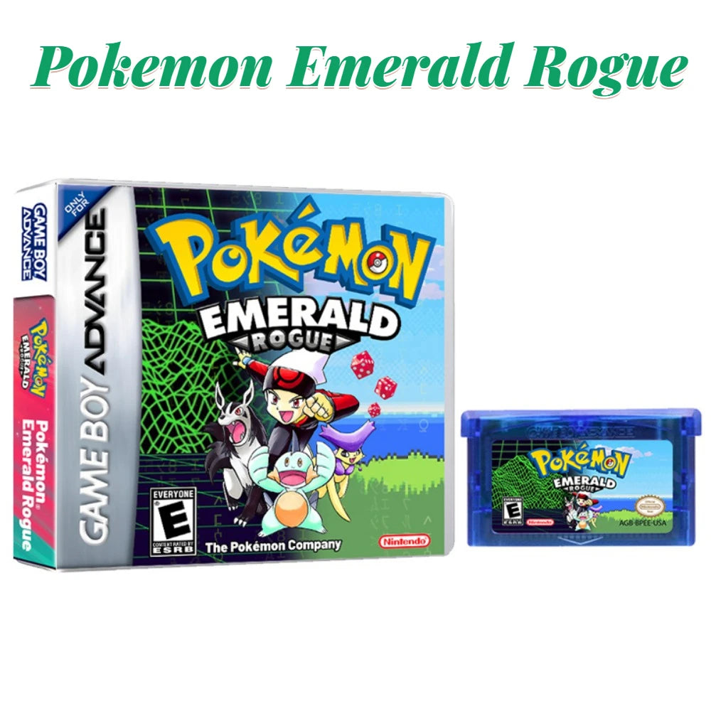 Pokemon Emerald Rogue GBA Game Card  America Version - Nintendo Game Boy Advance