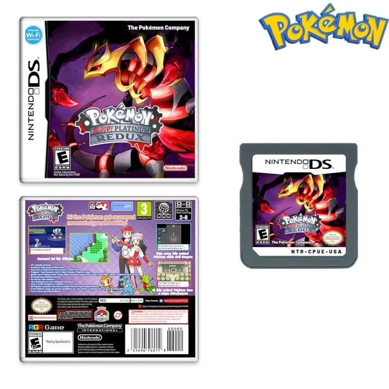 Tarjeta de juego Nintendo Pokemon Bloody Platinum Redux NDS con caja versión en inglés