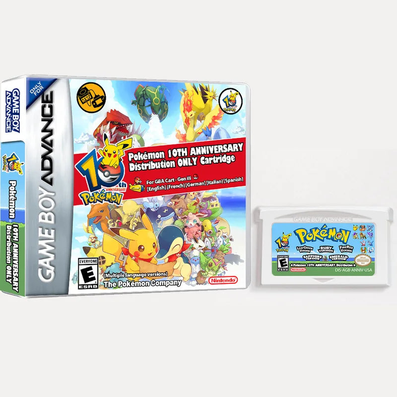 Nintendo Pokemon 10th Anniversary  Distribution Cartridge GBA with box