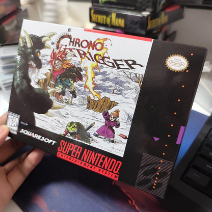 Close-up view of Chrono Trigger SNES front box artwork.