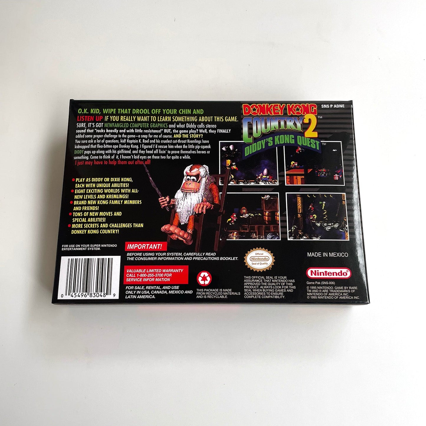 Donkey Kong Country 2 SNES Cartridge with Box | Diddy’s Kong Quest
