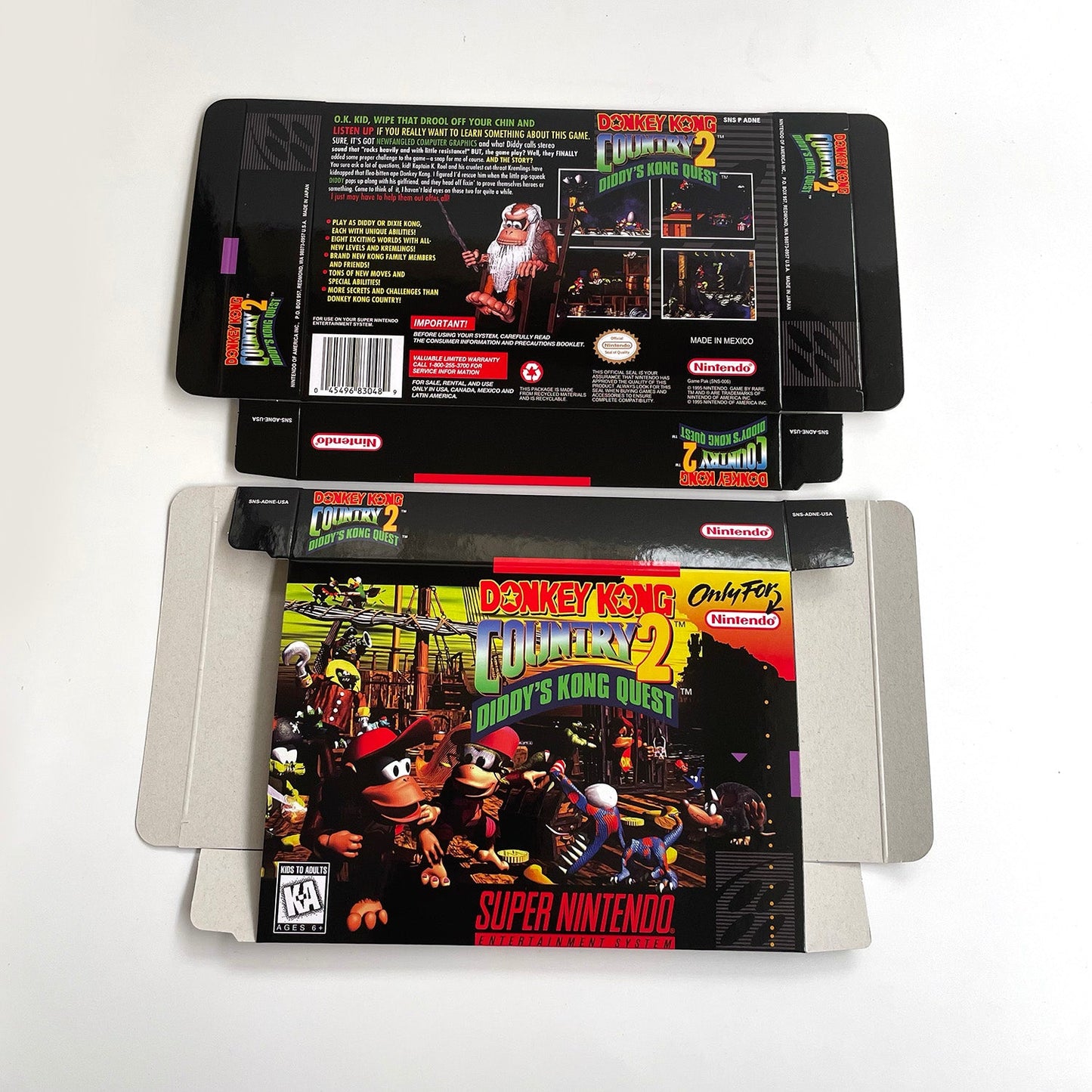 Donkey Kong Country 2 SNES Cartridge with Box | Diddy’s Kong Quest