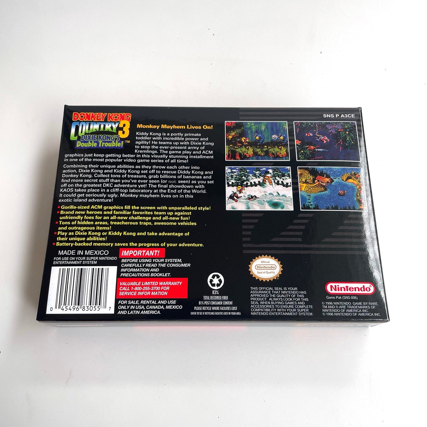 Donkey Kong Country 3 SNES Cartridge with Box | Super Nintendo