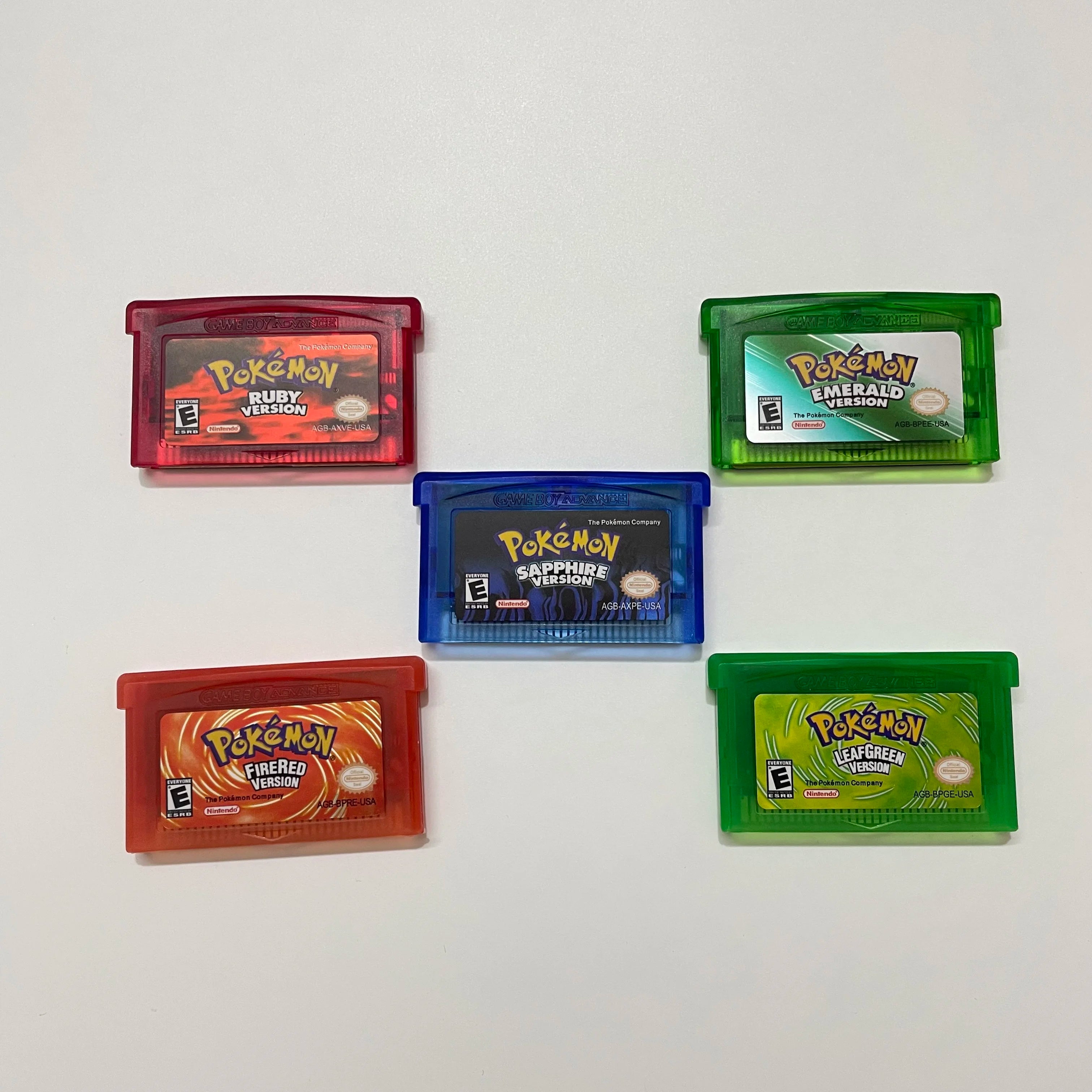 Nintendo GBA-Spielekassette: Pokemon-Serie Rubin – Blattgrün – Feuerrot – Smaragd – Saphir