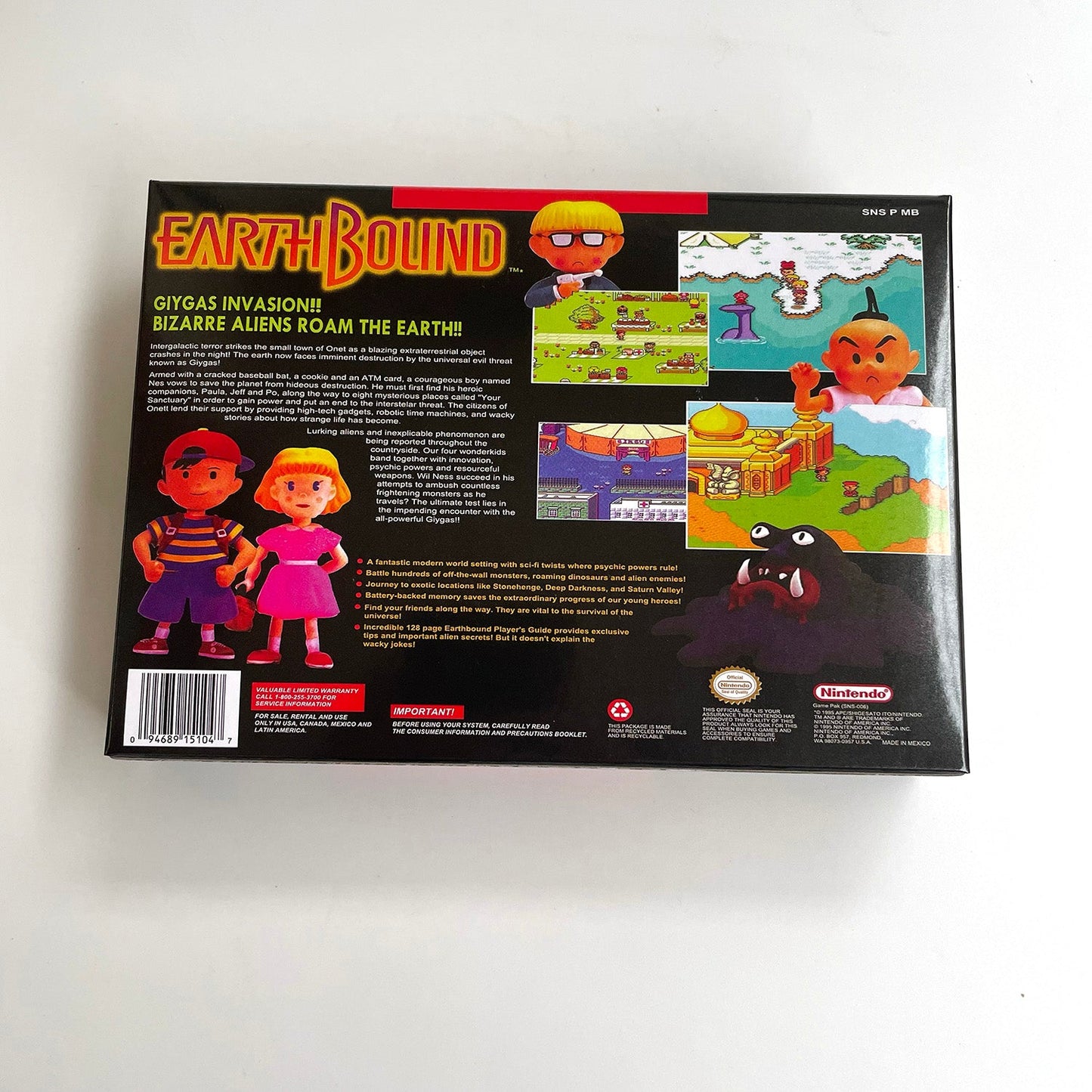 EarthBound SNES Cartridge with Box | Super Nintendo RPG