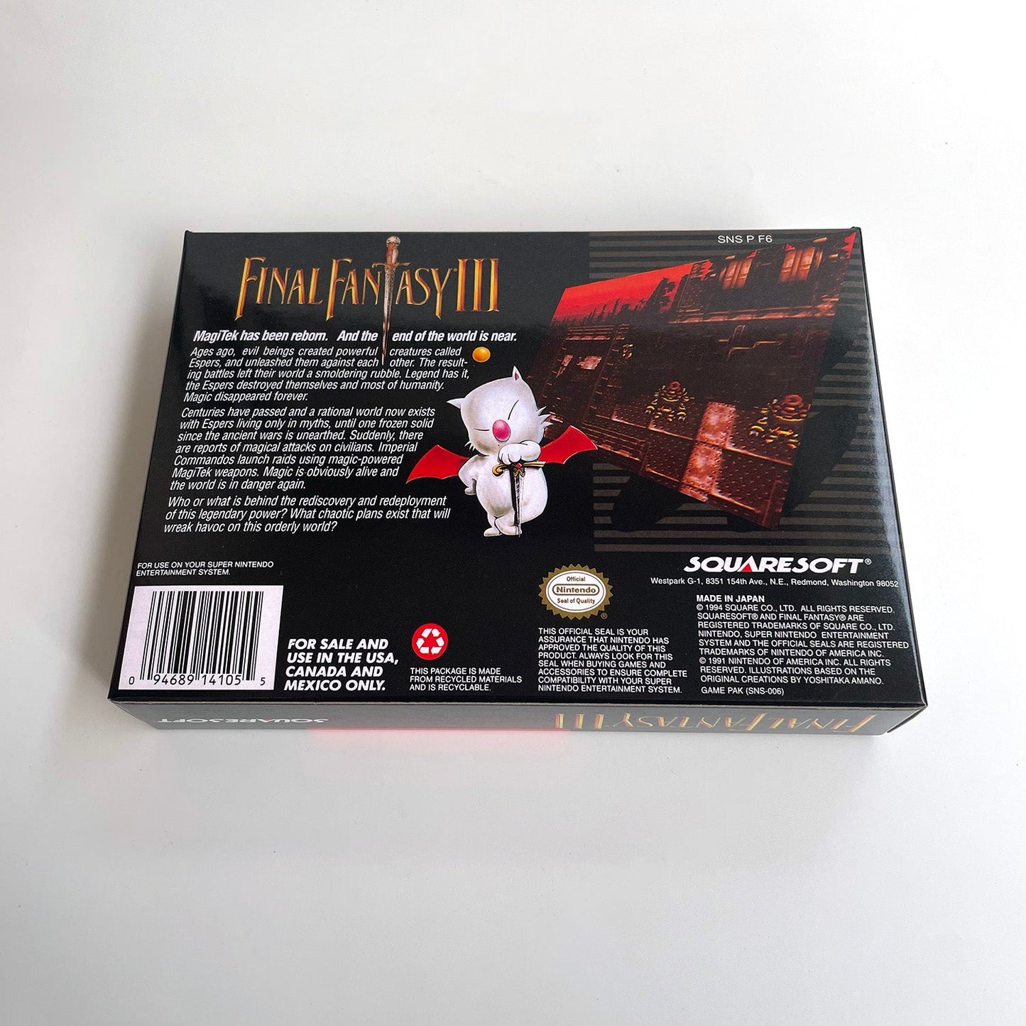 Final Fantasy III SNES Cartridge with Box | Super Nintendo RPG