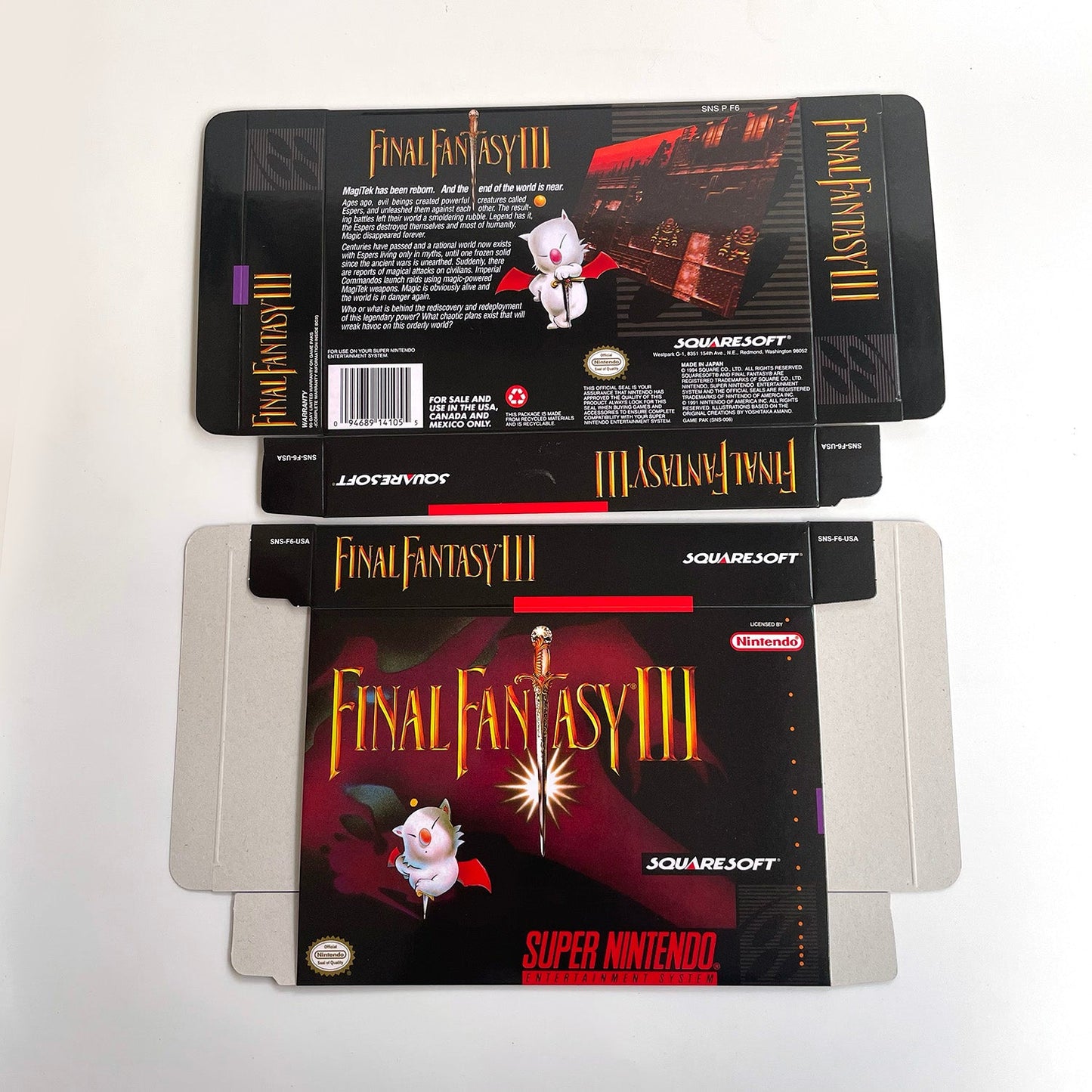 Final Fantasy III SNES Cartridge with Box | Super Nintendo RPG