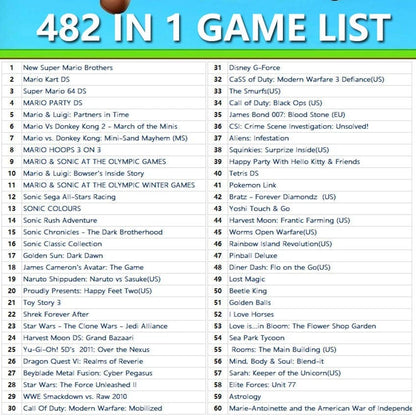 482-in-1 Mario Album DS-Spielemodul – Mega-Sammlung für Nintendo DS, DS Lite, DSi, 3DS