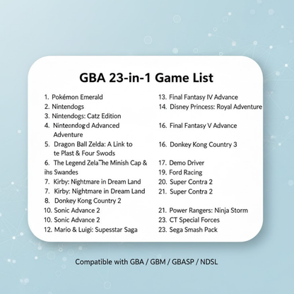 GBA 23-in-1 Super Games Collection 2 – EN002 Multi-Cart