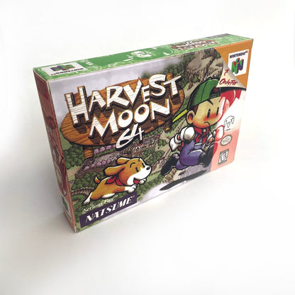 Harvest Moon 64 N64 complete in box angled front view