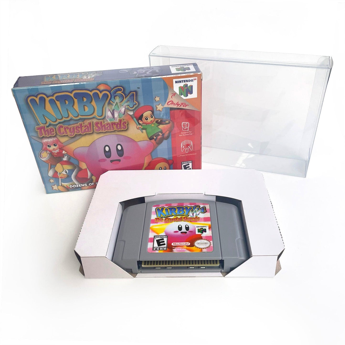 Kirby 64 The Crystal Shards N64 cartridge with box and protective case complete set