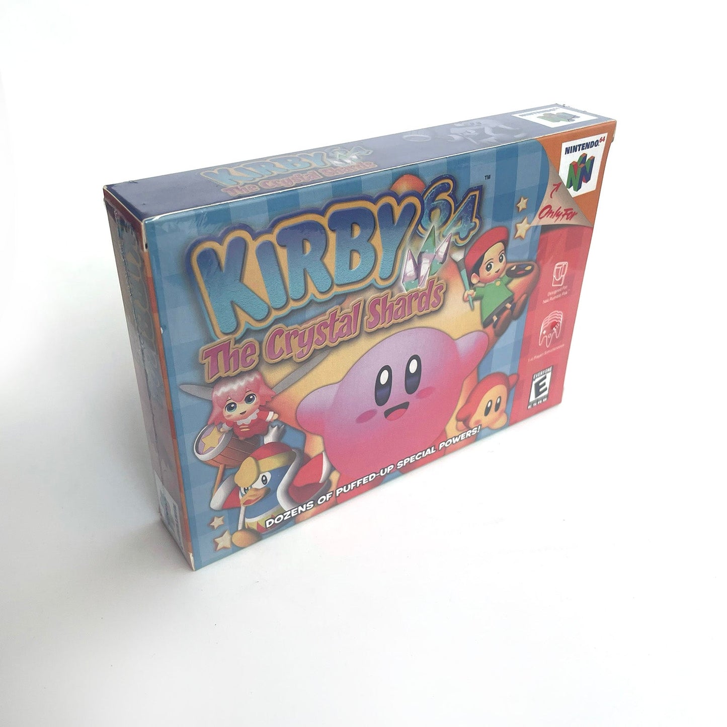 Kirby 64 The Crystal Shards N64 complete in box angled front view