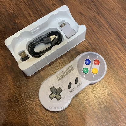 Wireless SNES Controller for SNES Mini, PC, Mac & Android | USB 2.4G Gamepad