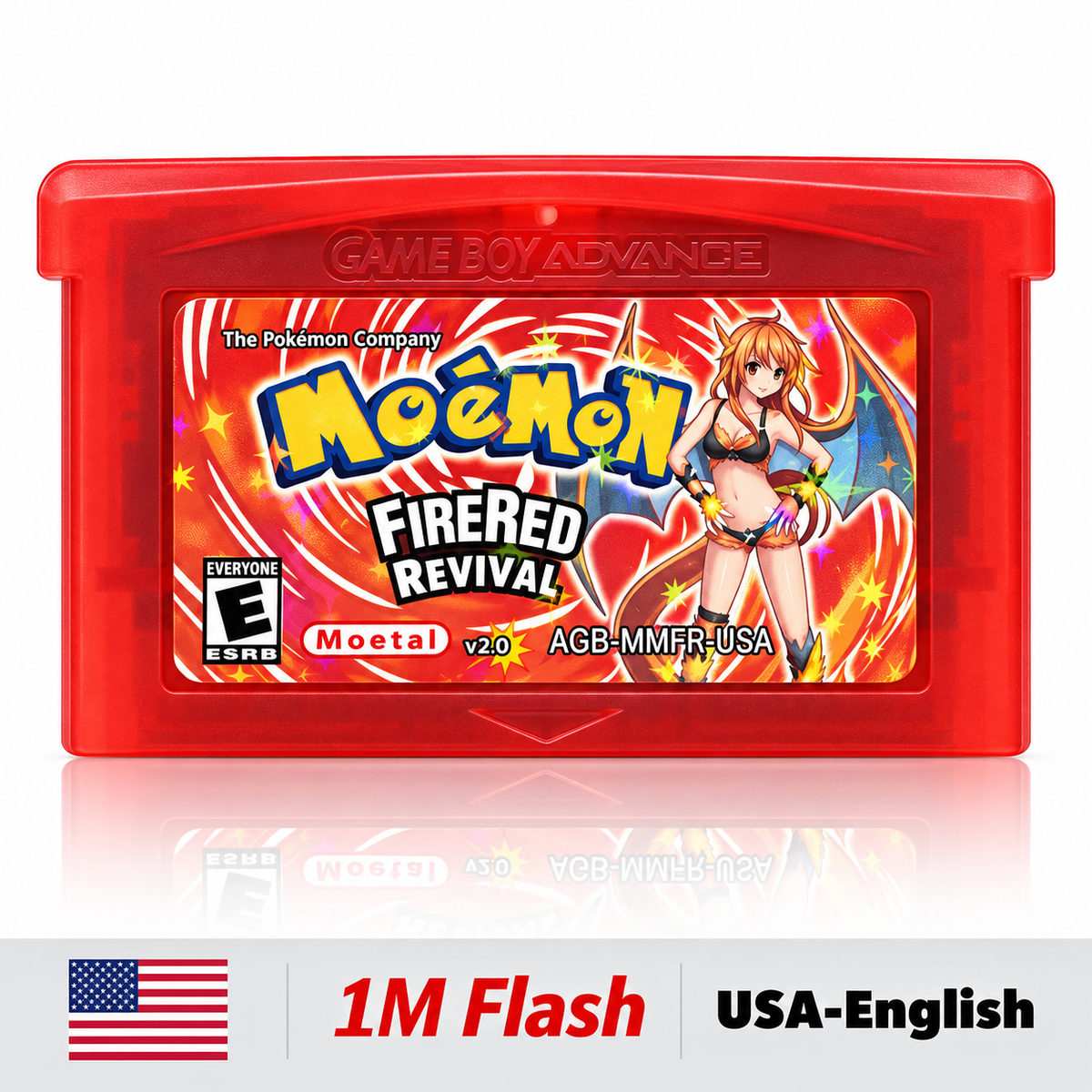 Moemon FireRed Revival V2.0 1M Flash – GBA Cartridge