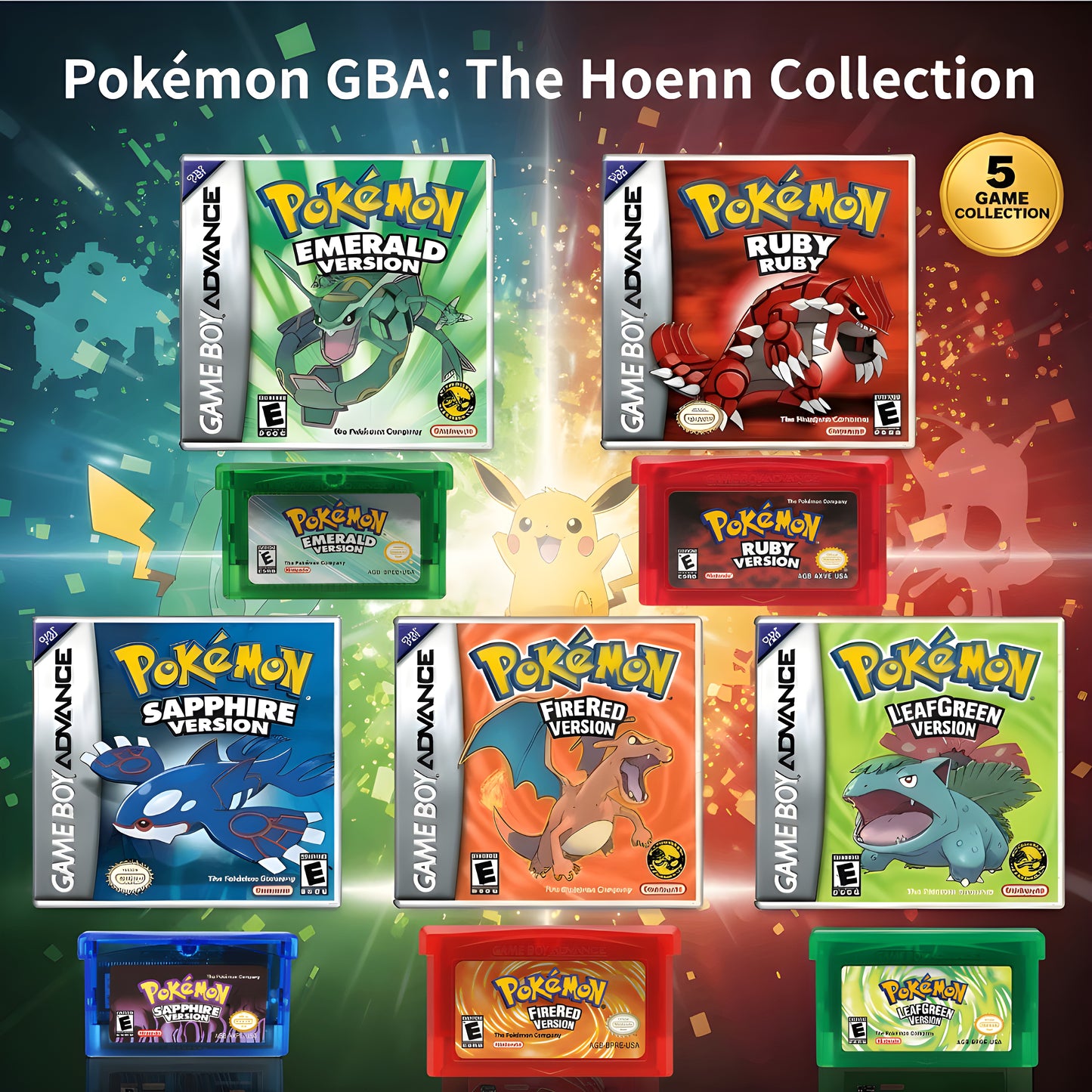 Pokemon Series GBA Game Card Boxed US English Version