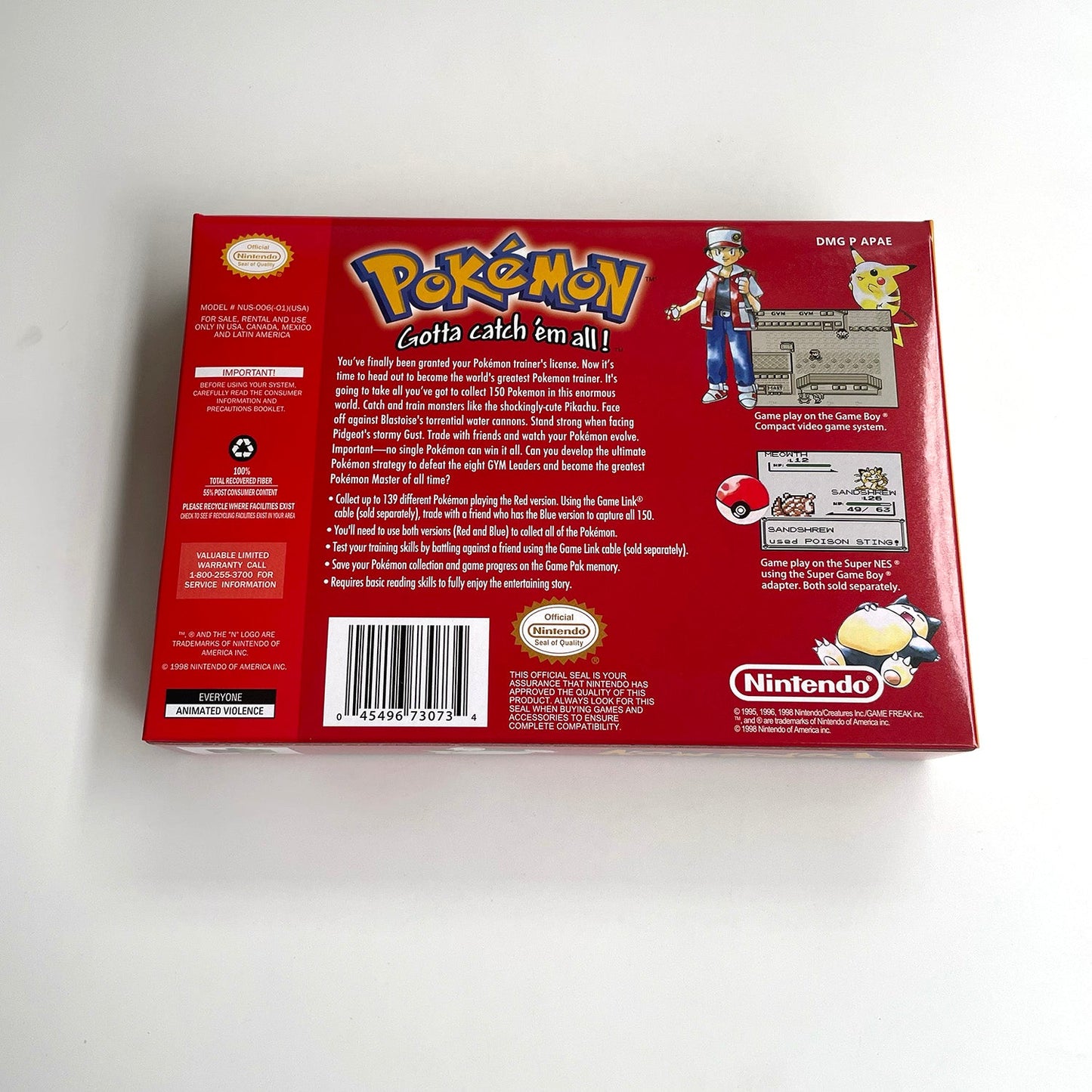 Pokémon Red Version N64 – Nintendo 64 Cartridge with Box
