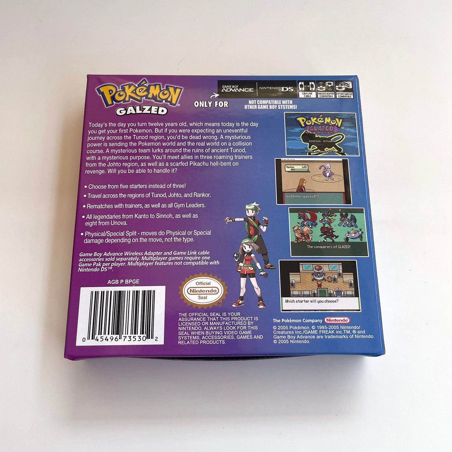 Pokémon Galzed RTC with Box - Gameboy Advance GBA